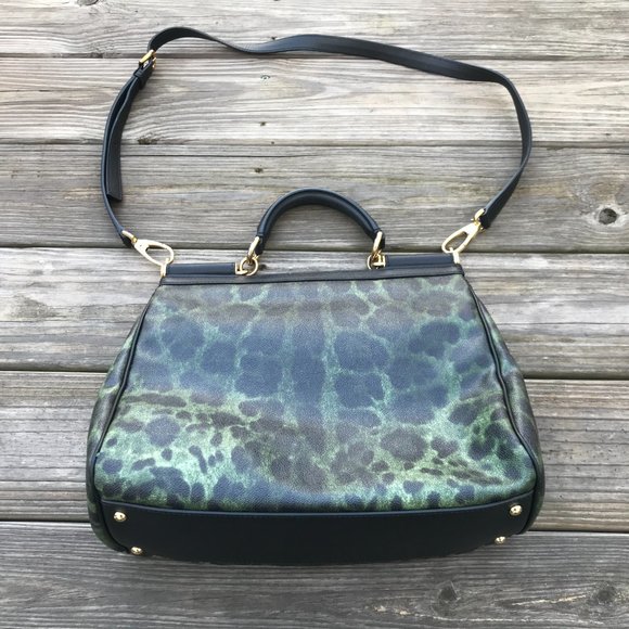 Dolce & Gabbana Women Handbag Green Animal Print M - Picture 5 of 14